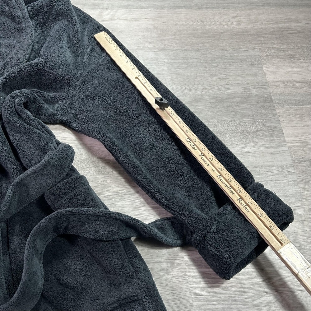 Tommy Bahama Robe Mens Medium Gray Fleece Belted Lounge Sleepwear Bathrobe - Picture 8 of 11